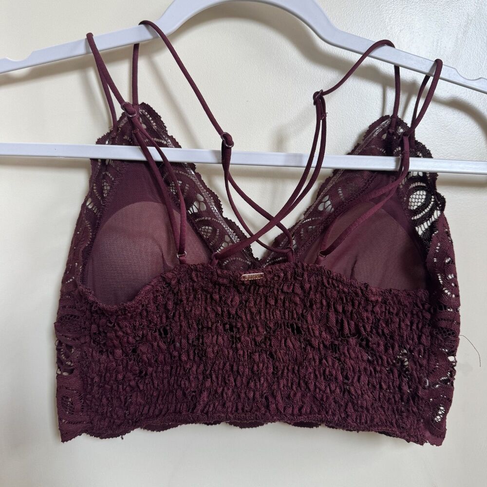 Victoria's Secret Pink Lace Maroon Bralette with 4 Adjustable Crossback Straps - Picture 2 of 5